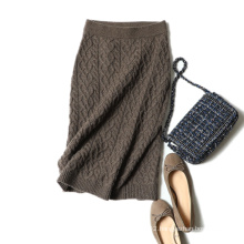 2020 OEM wholesale knitted dress for girls custom cable knitting new arrival autumn winter women sweater skirt